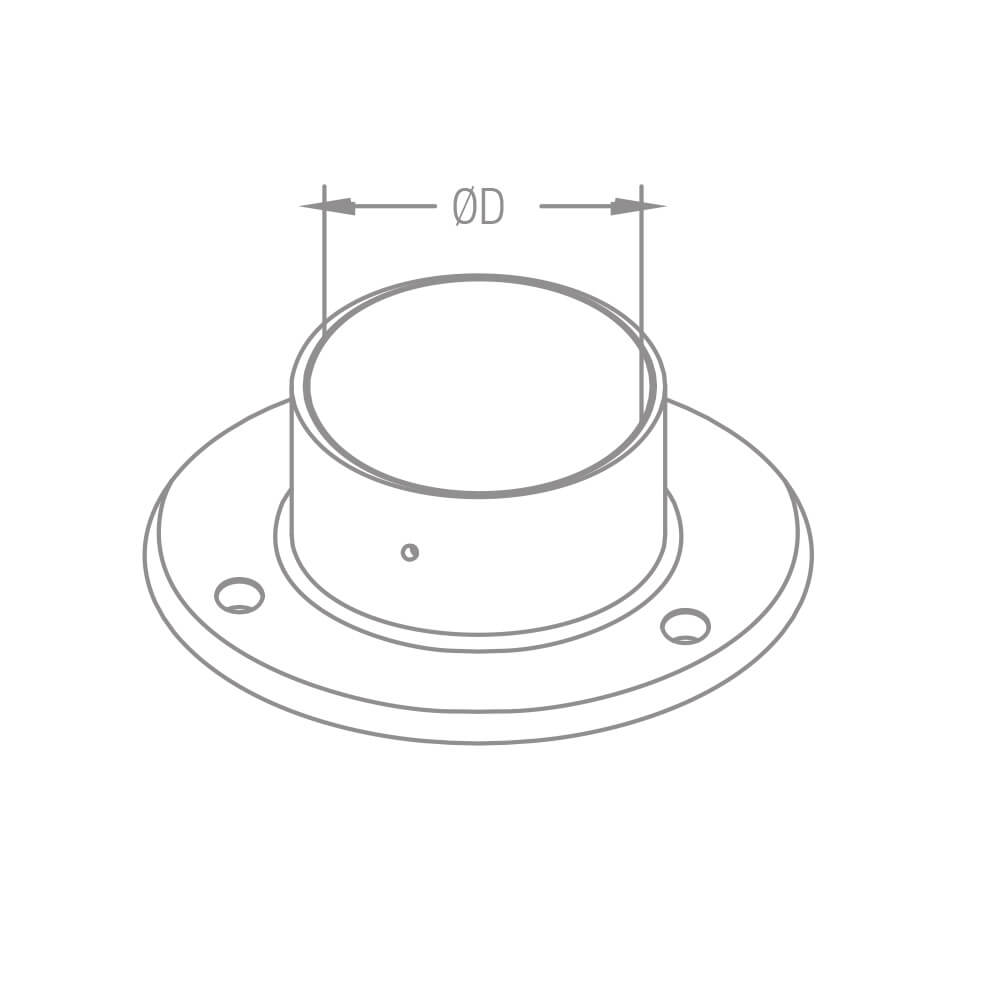 Flansch aus Edelstahl für Rundrohr Ø42.4 mm