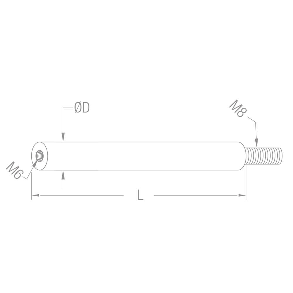 Verbindungsstift Ø12 mm Edelstahl M8
