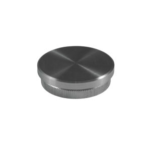 Endkappe aus Edelstahl für Ø 33.7mm/42,4mm/48,3mm Rundrohre mit 2.0mm flacher Rändelung