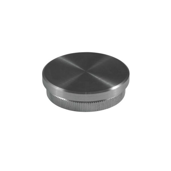 Endkappe aus Edelstahl für Ø 33.7mm/42,4mm/48,3mm Rundrohre mit 2.0mm flacher Rändelung