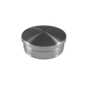 Endkappe aus Edelstahl für Ø 33.7mm/42,4mm/48,3mm Rundrohre mit 2.0mm gewölbter Rändelung