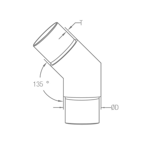 Rohrverbinder Ø 42.4 x 2.0 mm 135° Winkel für 42,4mm Rundrohre Rohrverbinder Ø 42.4 x 2.0 mm 135° Winkel für 42,4mm Rundrohre