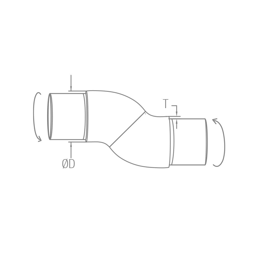 Flexibler Rohrverbinder Ø 42.4 x 2.0 mm frei verstellbar für 42,4mm Rundrohre