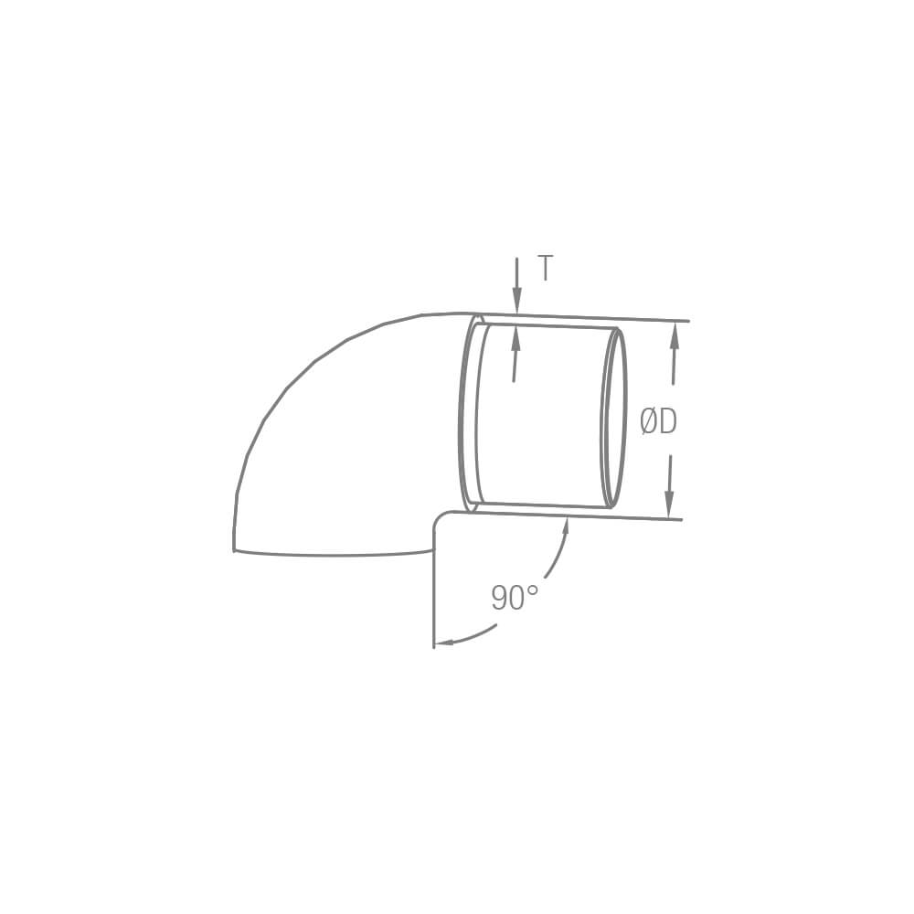 Endbogen/Abschlussstück aus Edelstahl Ø 42.4 x 2.0 mm für 42,4mm Rundrohre