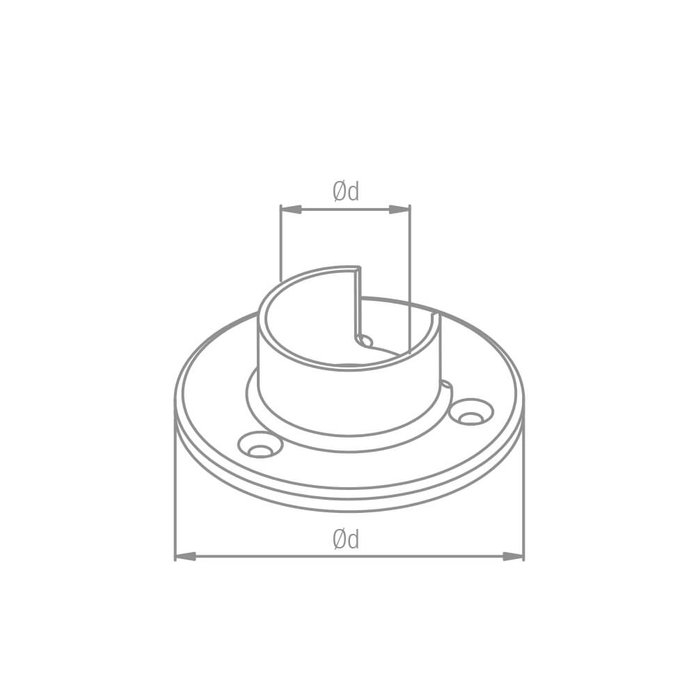 Maueranschluss für runde Nutrohre mit Ø 42.4mm