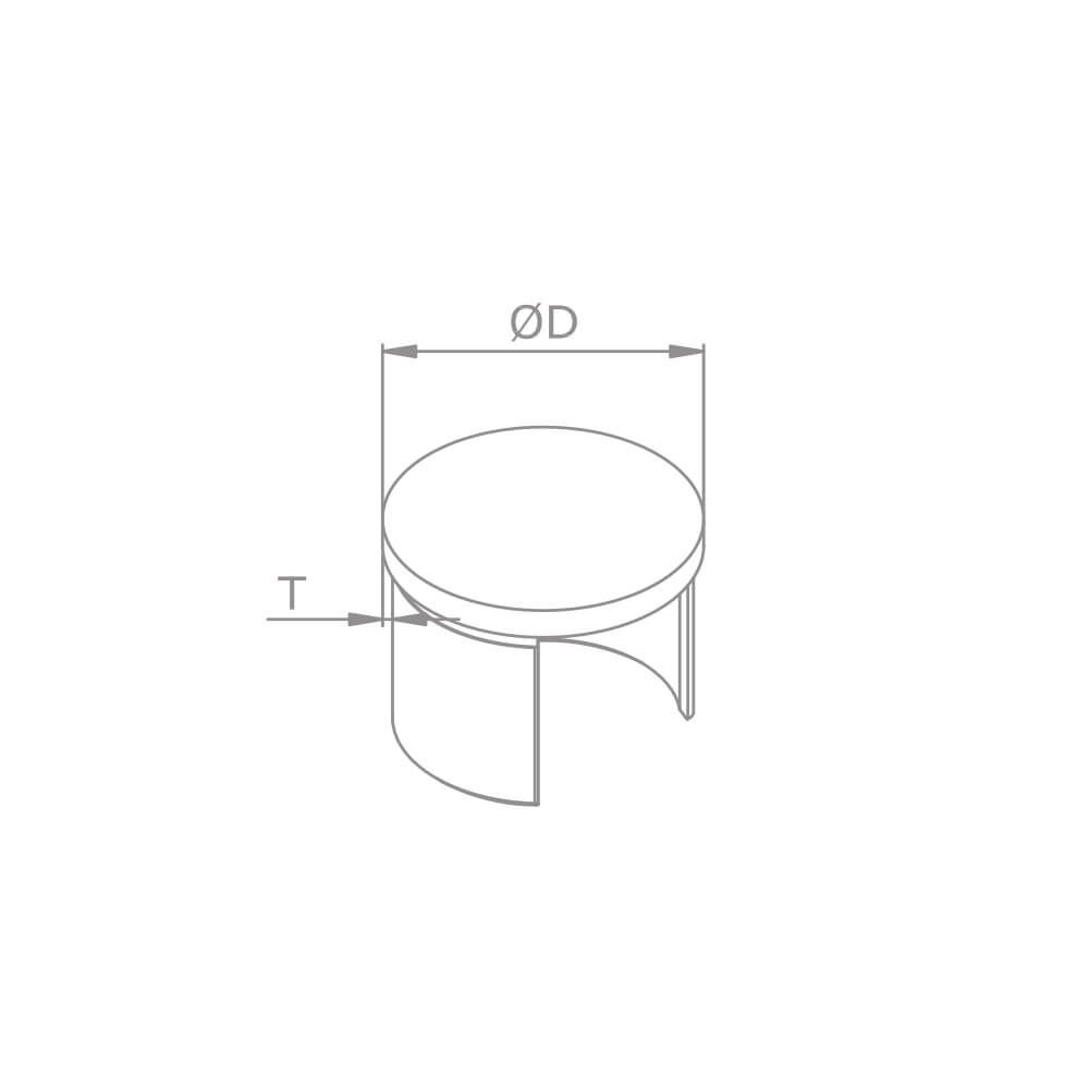 Nutrohr-Endkappe/Abschlussstück für runde Nutrohre und Rundrohre mit Ø 42.4mm