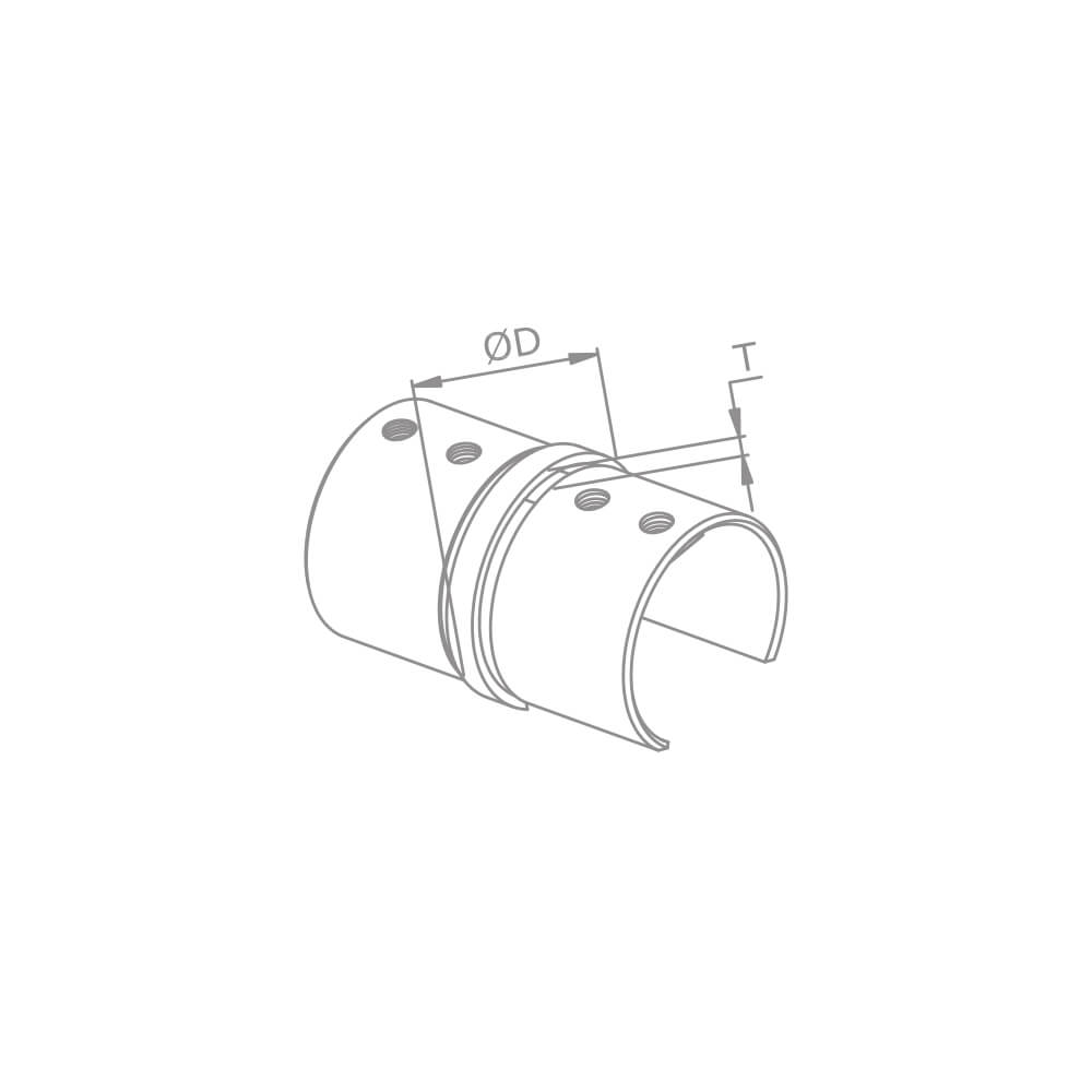 gerader Nutrohr-Steckverbinder/Zwischenstück für runde Nutrohre mit Ø 42.4mm