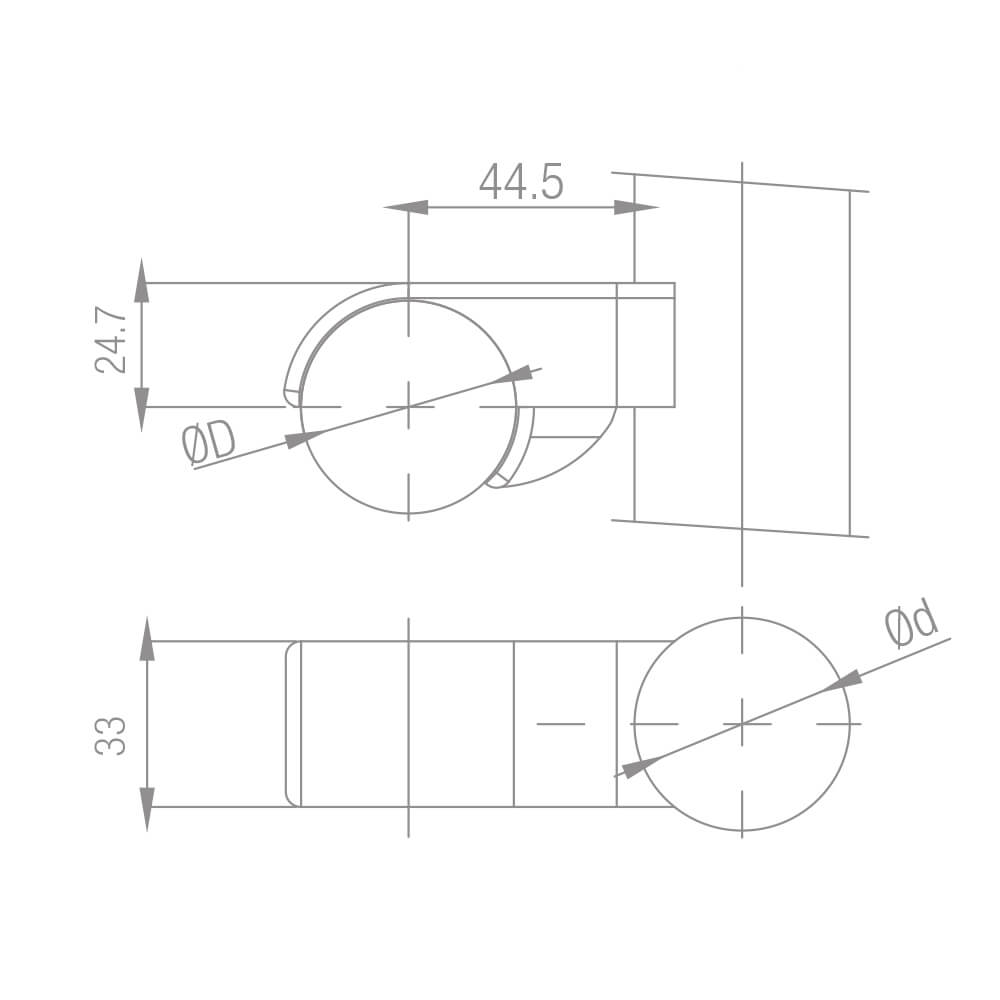 Klemmbacke oben für Nutrohr Ø 42.4mm mit Rundrohranschluss