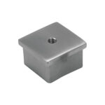 Endkappe aus Edelstahl mit einer Größe von 40x40mm und M8-Innengewinde für Formrohre mit 40x40mm