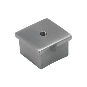 Endkappe aus Edelstahl mit einer Größe von 40x40mm und M8-Innengewinde für Formrohre mit 40x40mm