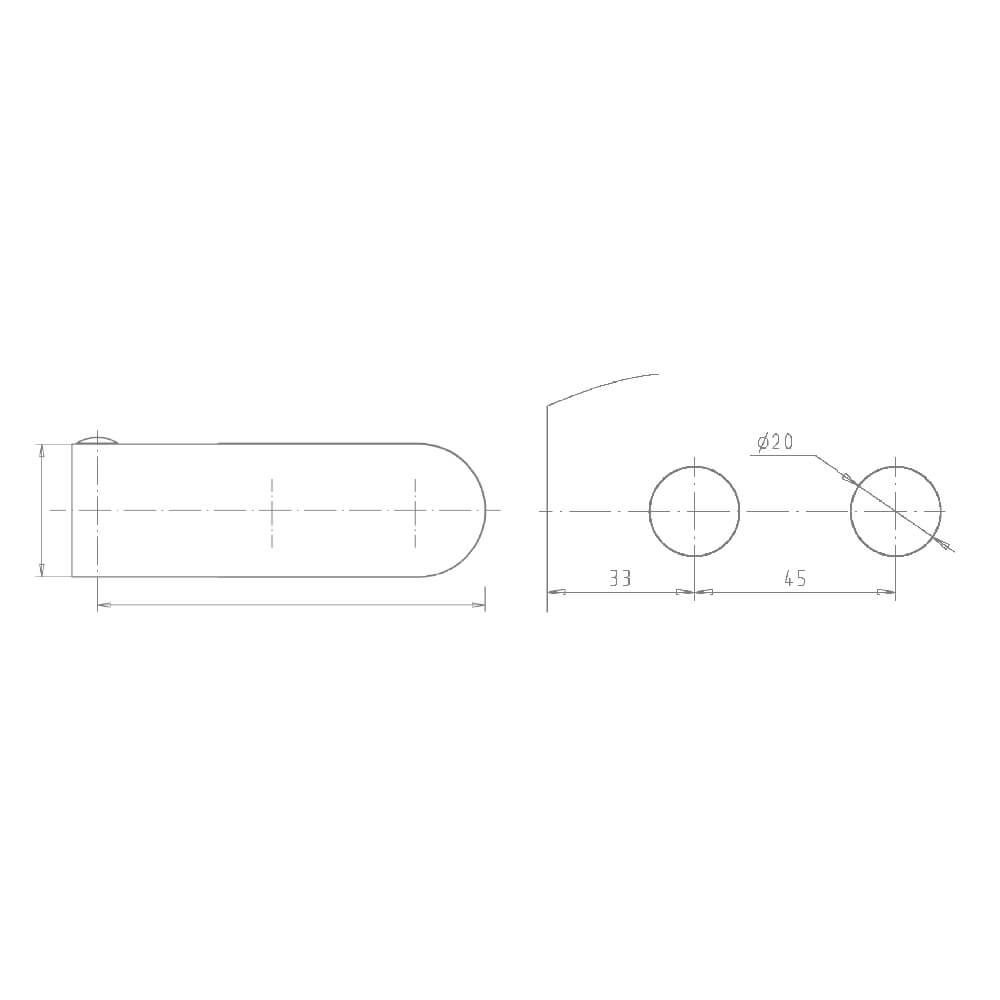 Ganzglasbeschlaege Türband mit Hülse rund Glasstärke 8-10mm Inox-Effekt natureloxiert