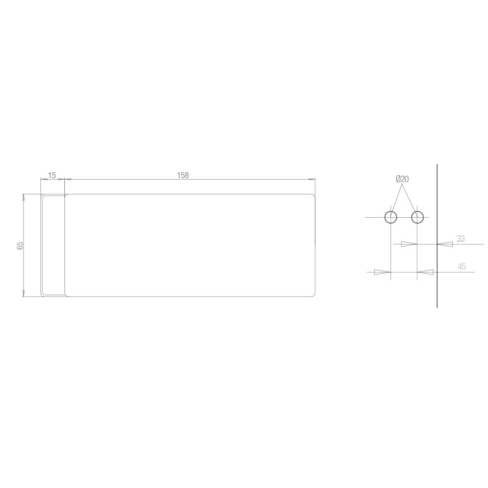 Ganzglasbeschlaege Gegenkasten eckig Glasstärke 8-10mm Inox-Effekt natureloxiert