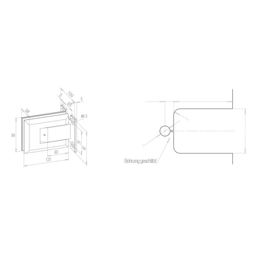 Pendeltürbeschläge selbstschliessendes Pendeltürband Glasstärke 8-10mm Inox-Effekt natureloxiert