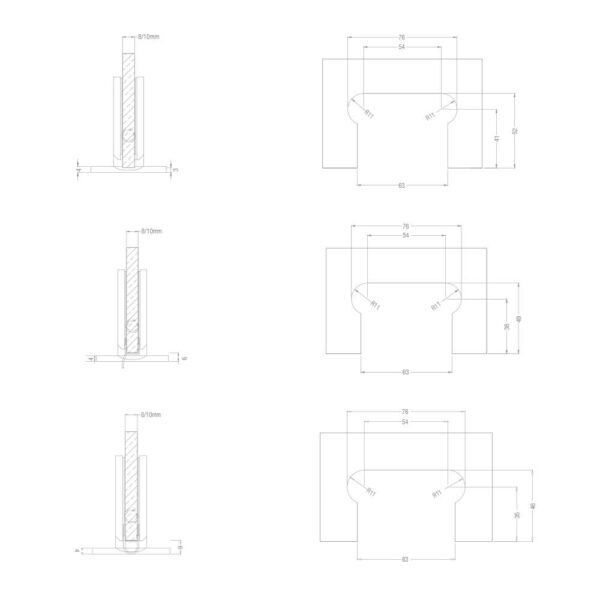 Duschtürbeschläge selbstschliessendes Duschtürband Glasstärke 8-10mm Wand glanzverchromt Messing Duschtürbeschläge selbstschliessendes Duschtürband Glasstärke 8-10mm Wand glanzverchromt Messing