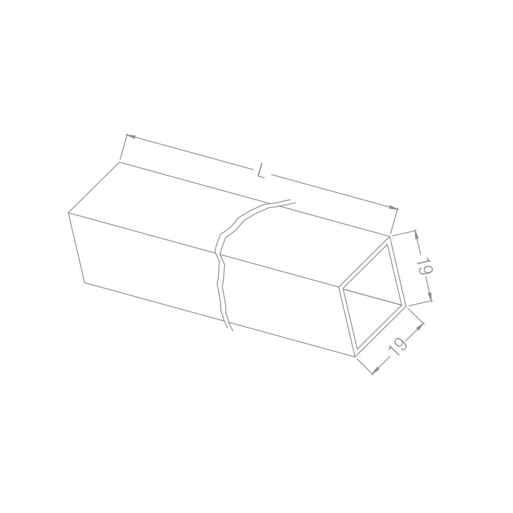 Duschtürbeschläge Formrohr 19x19mm für Stabilisationsstange glanzverchromt Messing