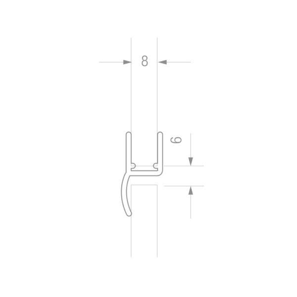 Duschtürbeschläge Anschlagdichtung zum Aufstecken Länge 2500mm Duschtüre Dichtung PVC Kunsstoff Duschtürbeschläge Anschlagdichtung zum Aufstecken Länge 2500mm Duschtüre Dichtung PVC Kunsstoff