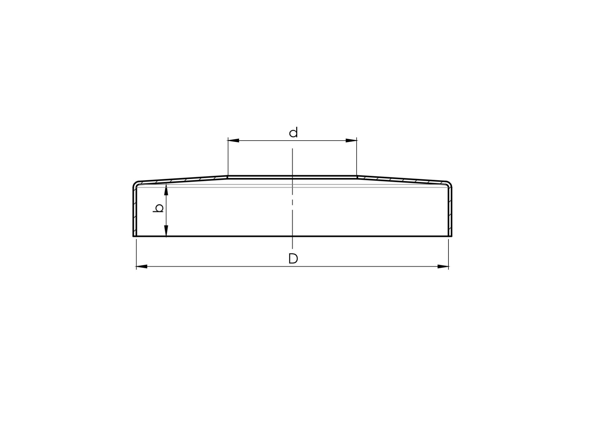 Abdeckrosette Ø 43mm Ø 12mm