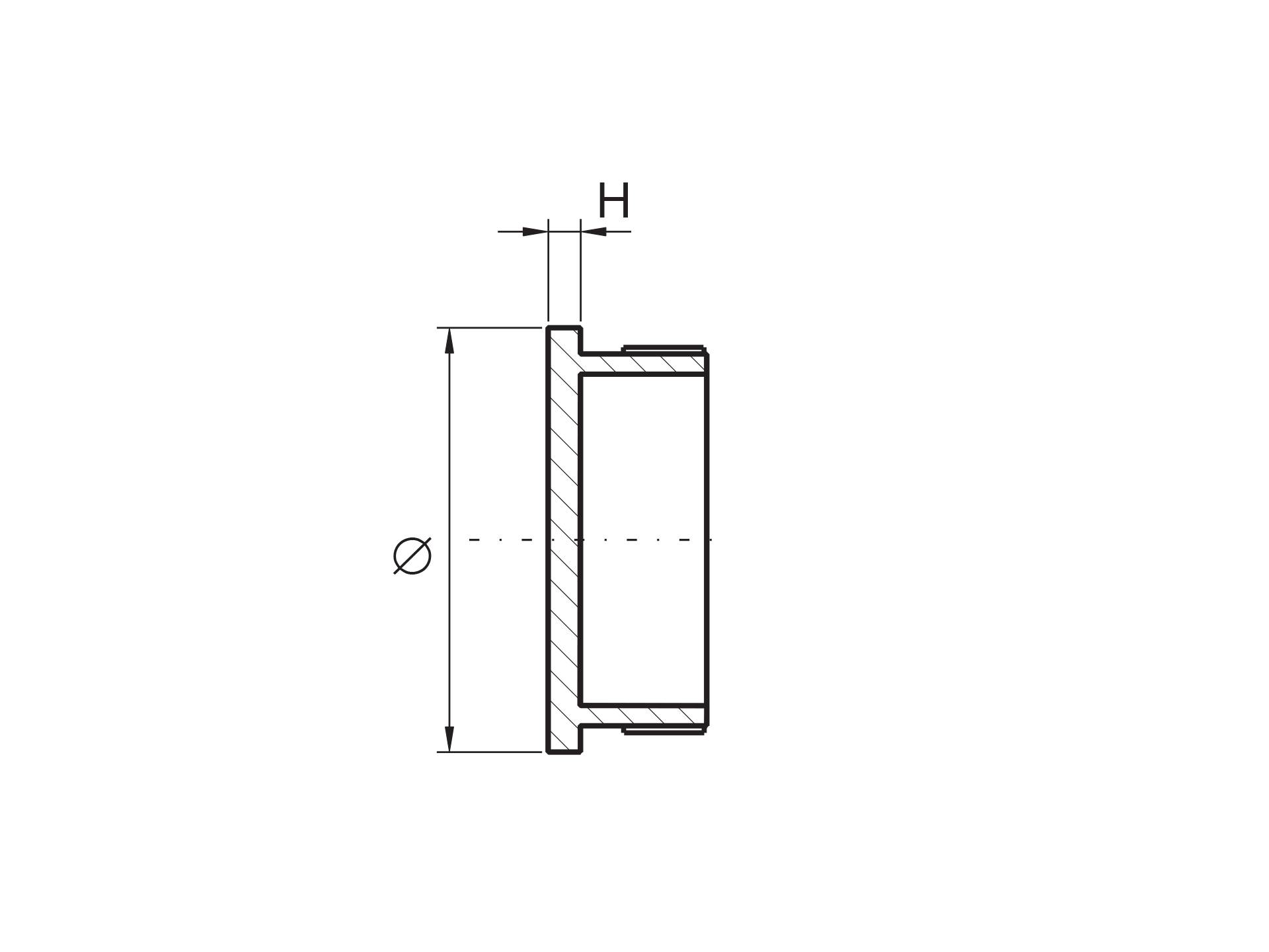 Endkappe aus Edelstahl für Ø 33.7mm Rundrohre mit 2.0mm flacher Rändelung