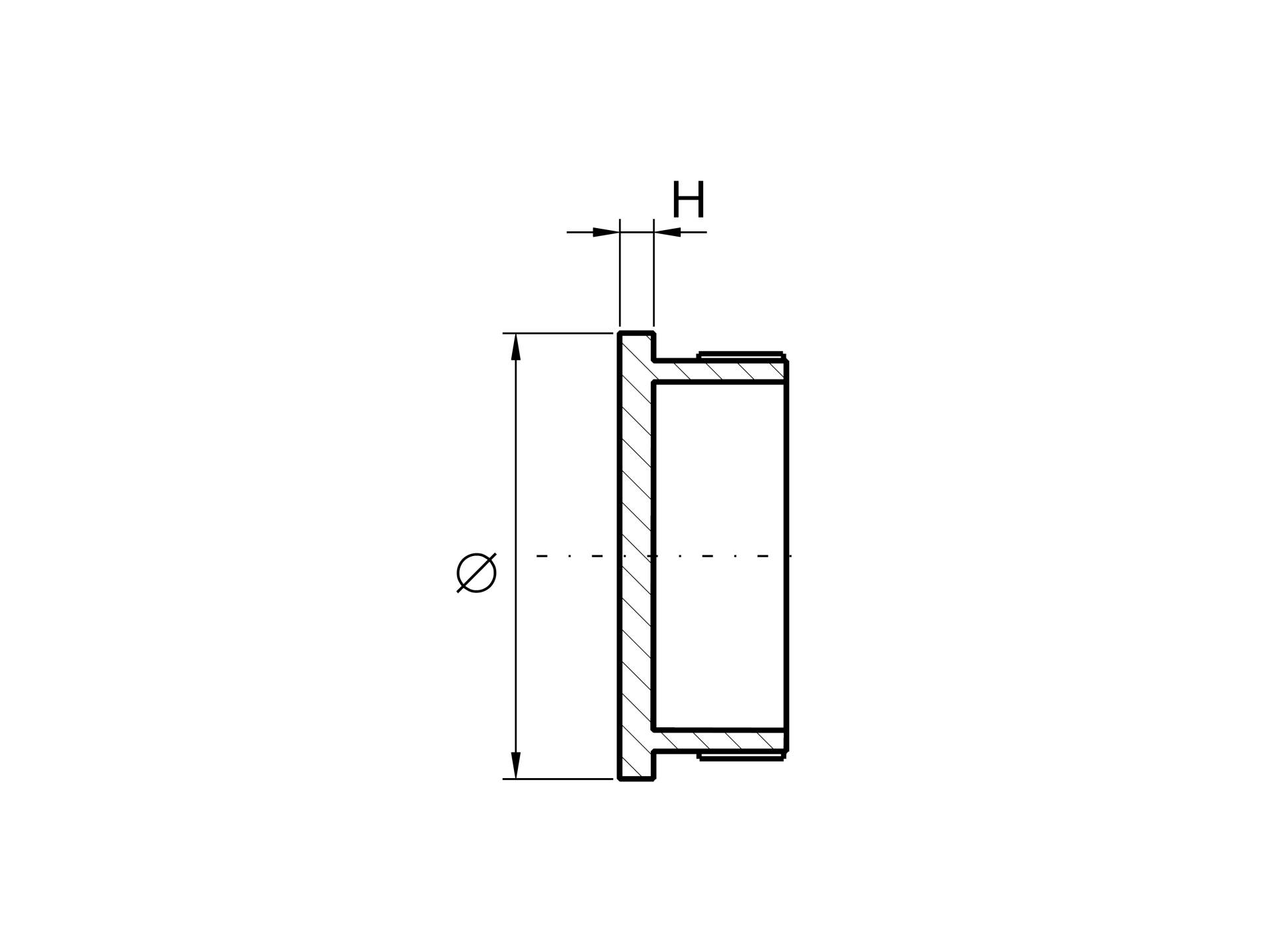 Endkappe aus Edelstahl für Ø 48,3mm Rundrohre mit 2.0mm flacher Rändelung