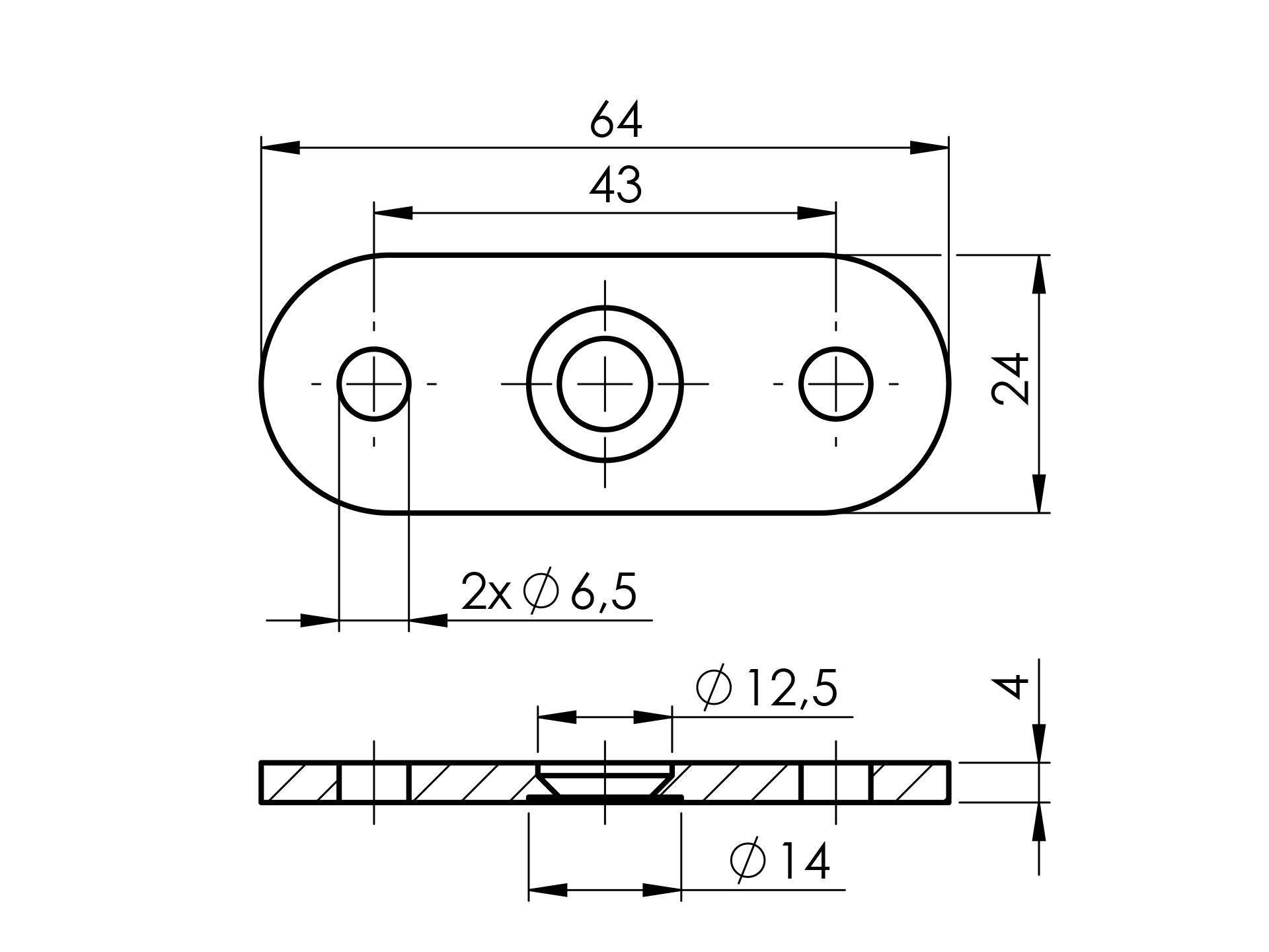 Handlauf-Anschlussplatte aus Edelstahl mit 180° Winkel für Formrohre