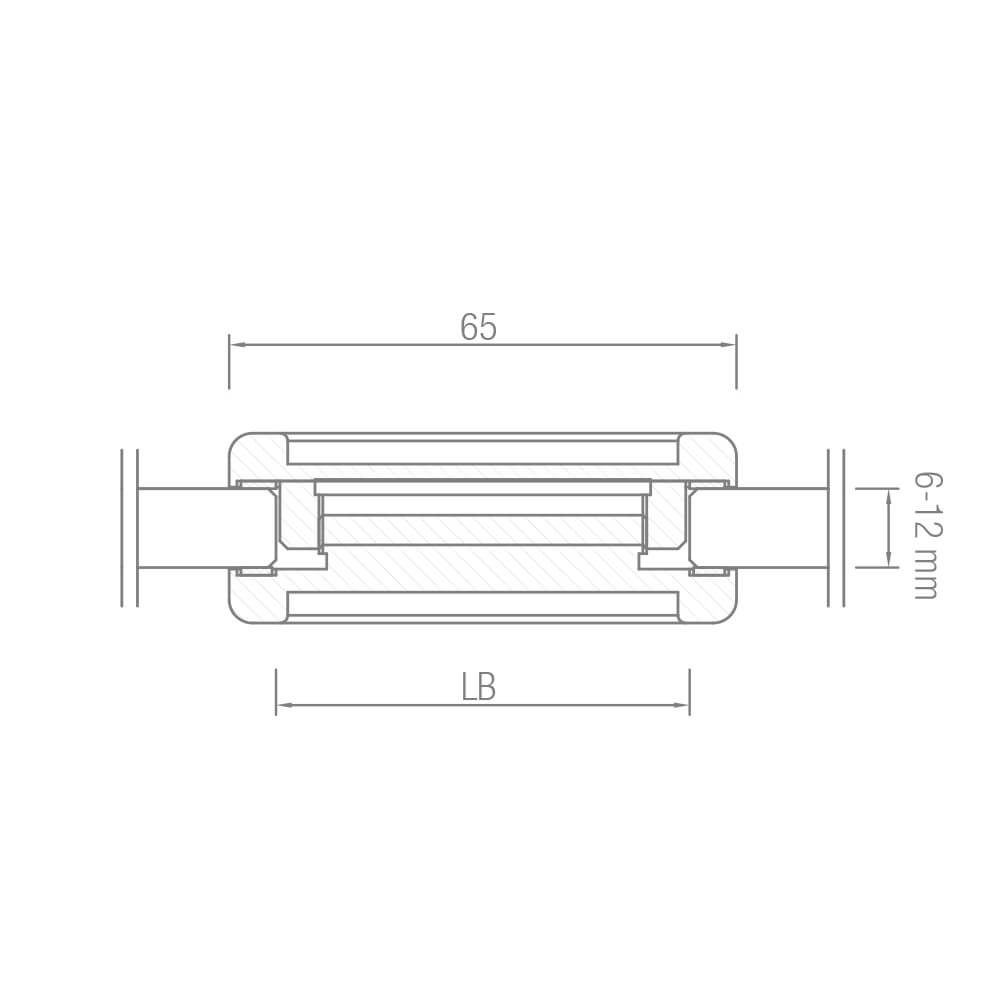 Muschelgriff beidseitig Ø65 mm Glastüren Zubehör Glasmontage Glasstärken von 6-12mm