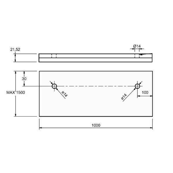 U024a Aluminium Wandklemmprofil freitragend