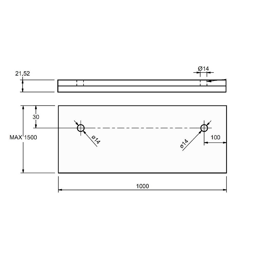 Aluminium Wandklemmprofil freitragend