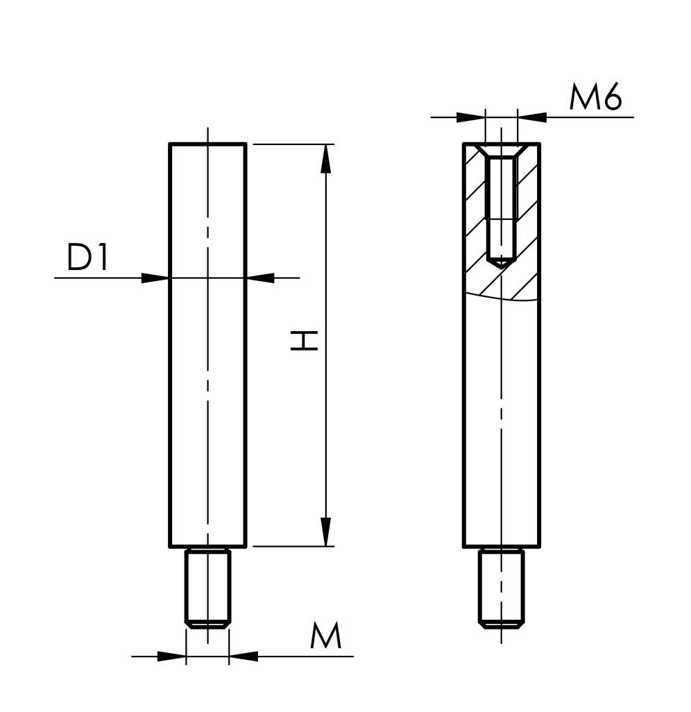 Verbindungsstift Glasmontage Schweißen 120mm 12mm Durchmesser