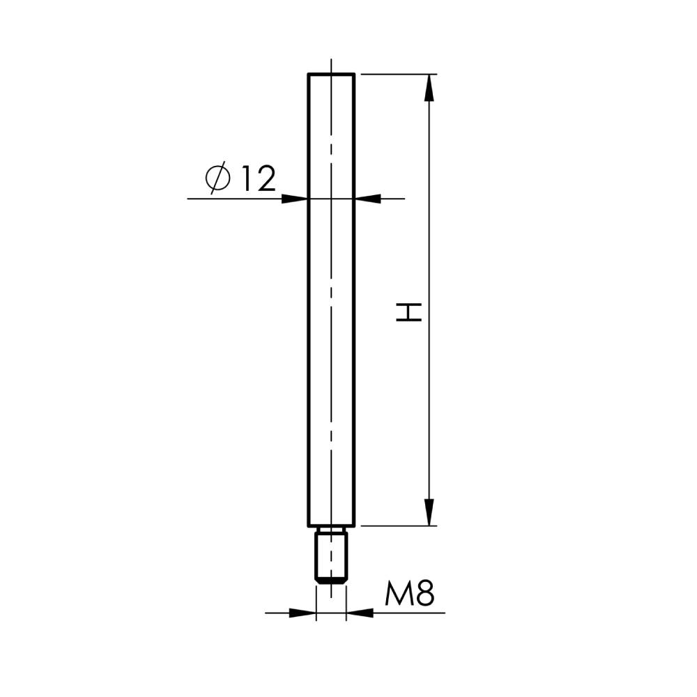 Verbindungsstift zum Schweißen Ø12 mm - 75mm Länge Edelstahl M8