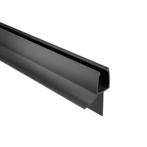 Duschtürbeschläge Wasserabweisprofil mit Lippe zum Aufstecken Länge 2500mm Duschtüre Dichtung PVC schwarz