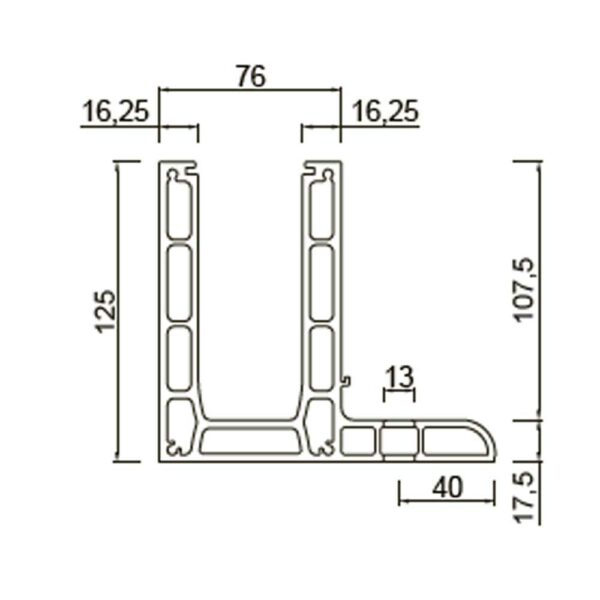 X9900L_3 Ganzglasgeländerprofil L-Typ Top für aufgesetzte Montage